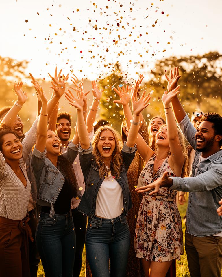 Friends celebrating